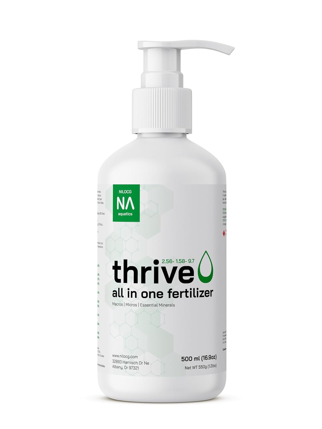 Thrive All-in-One Liquid Aquarium Plant Fertilizer, 500 mL pump bottle