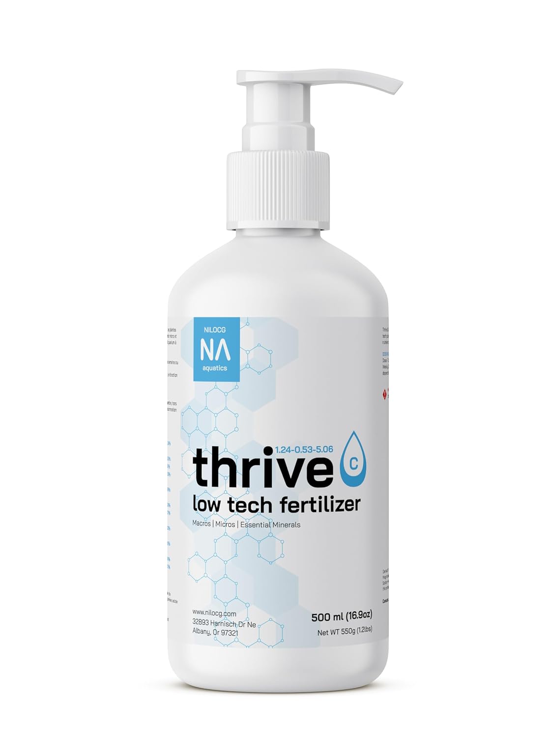 Thrive C Low Tech Aquarium Plant Fertilizer, 500 mL pump bottle